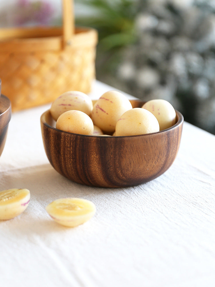 キッチン 天然木製ボウル 家庭用フルーツボウル サラダボウル 家庭用レストラン用 食品容器 木製食器 サイズにご注意ください ホット