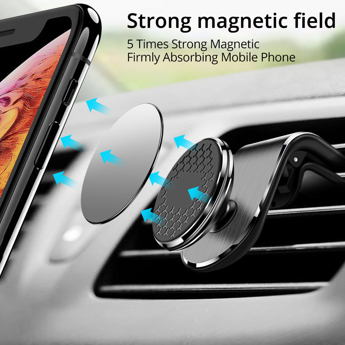 マグネット式車載スマホホルダー エアベント マグネットマウント スマホホルダー 車用回転ブラケット