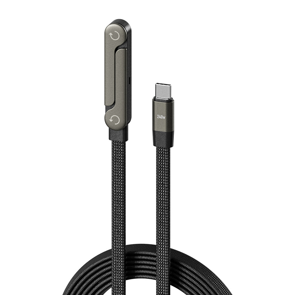 急速充電 折りたたみ式ブラケット データケーブル 2-in-1 データケーブル 折りたたみ式電話タブレットスタンド Type-C - Type-C USB-A - Type-C