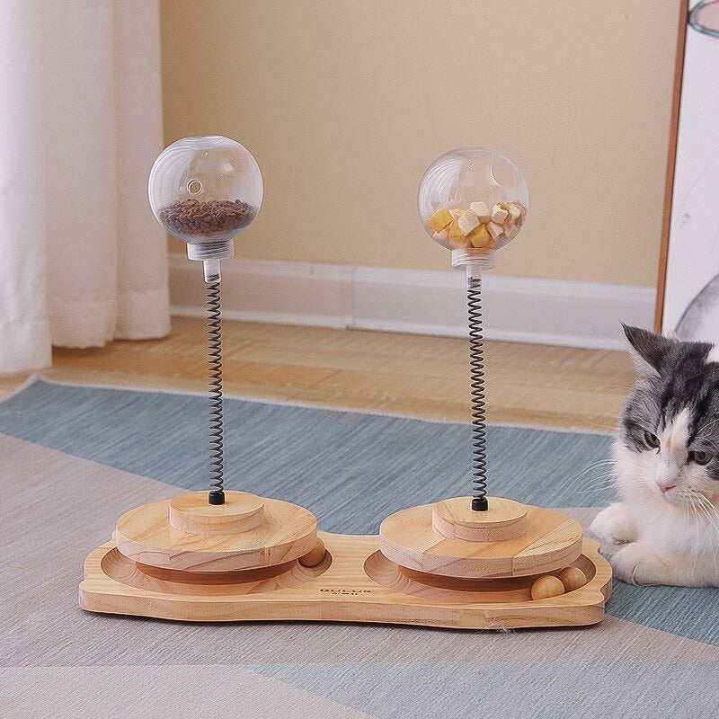 猫おやつディスペンサー 猫おやつディスペンサーおもちゃ またたび猫おもちゃ 猫用おやつスプリングおもちゃ 猫 小型犬 早食い防止おやつディスペンサー ペット用品