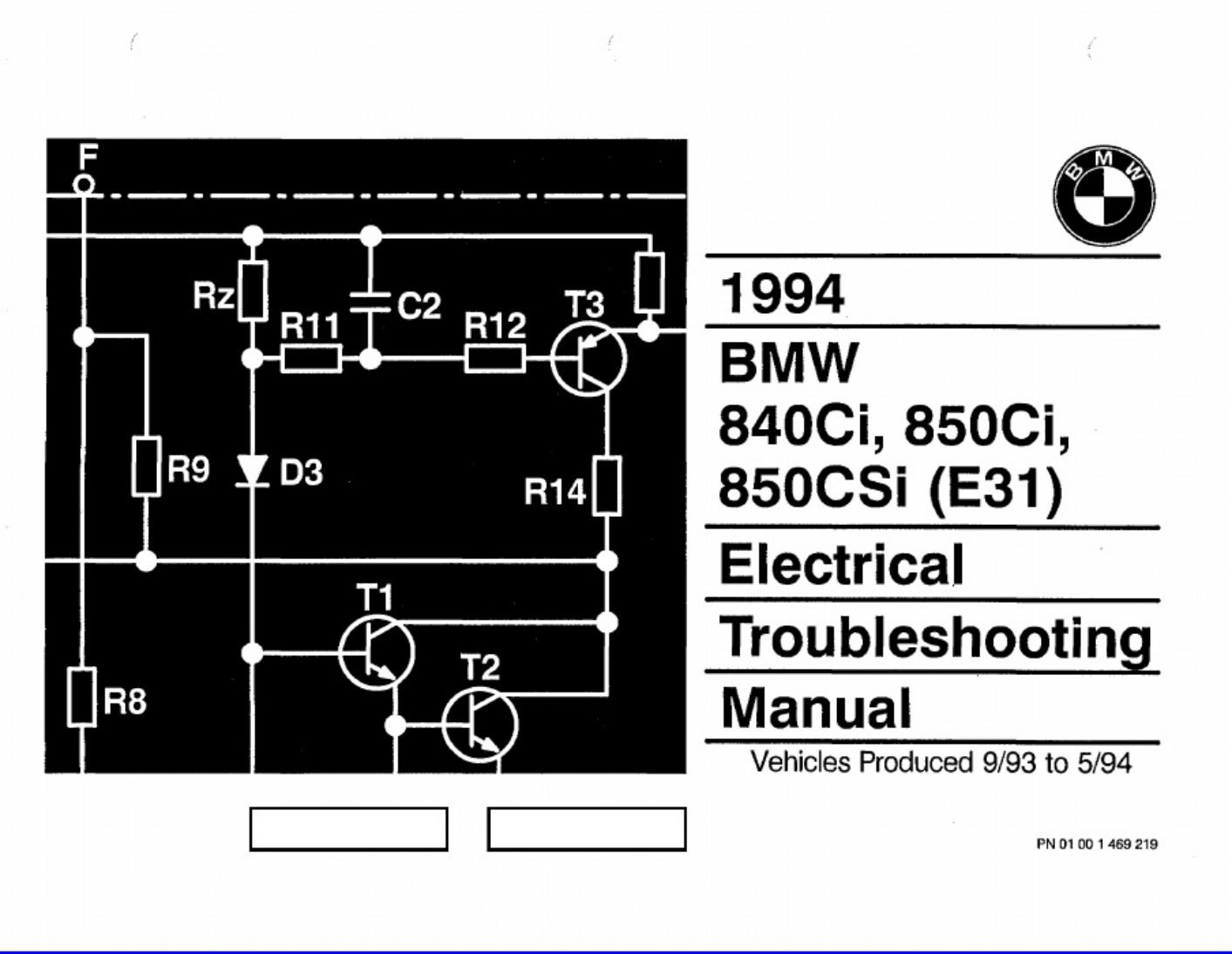 BMW 1994 BMW 840_850 Electrical Complete Electrical Wiring Schematic & System Diagram [PDF] cover