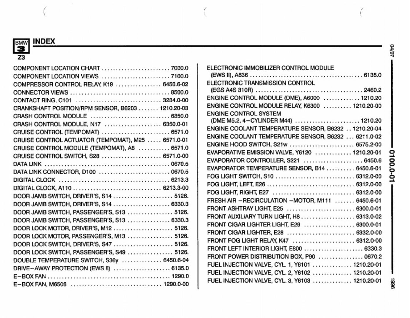 Sample 5 of BMW 1996 BMW Z3 Electrical Complete Electrical Wiring Schematic & System Diagram [PDF]