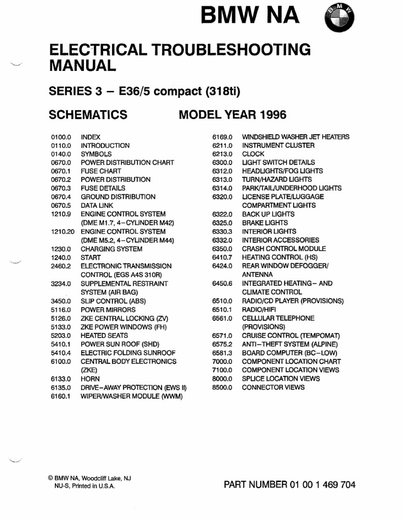 Sample 3 of BMW 318ti 1996 Electrical Complete Electrical Wiring Schematic & System Diagram [PDF]