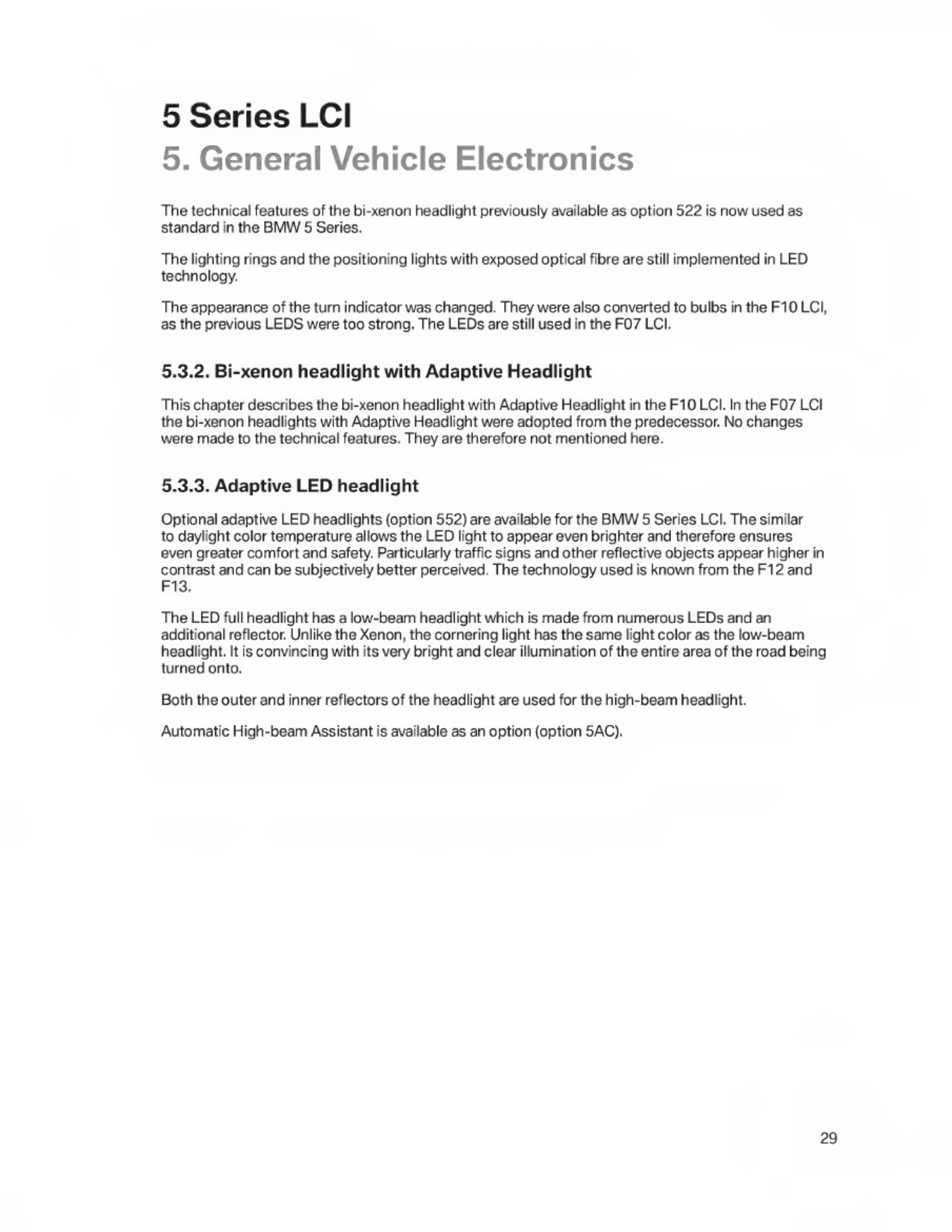 Sample 5 of BMW 5 Series LCI Technical Training Gui Technical Manual [PDF]