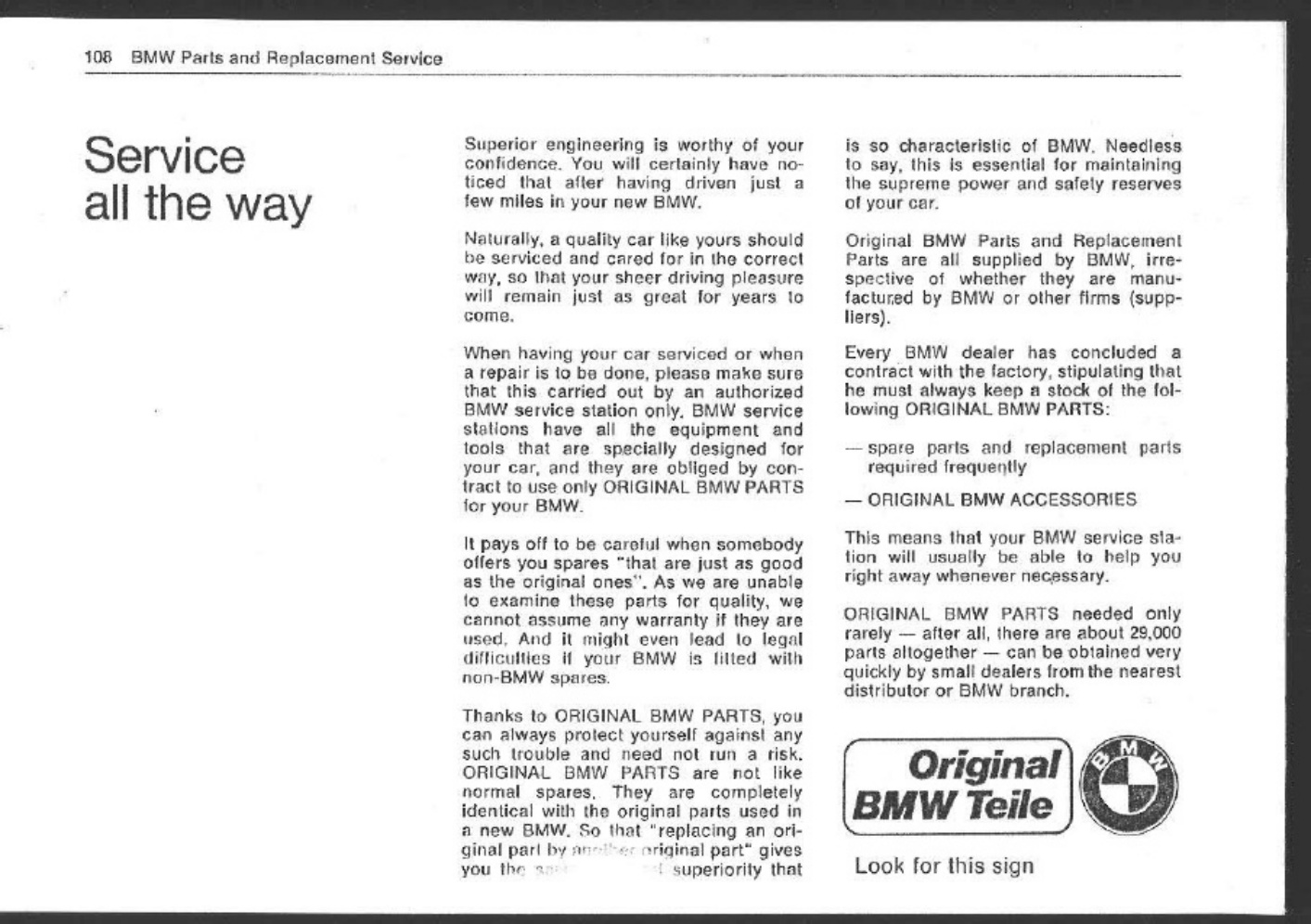 Sample 8 of BMW E9 3 0 3 3 Cs Csi Owners Technical Manual [PDF]