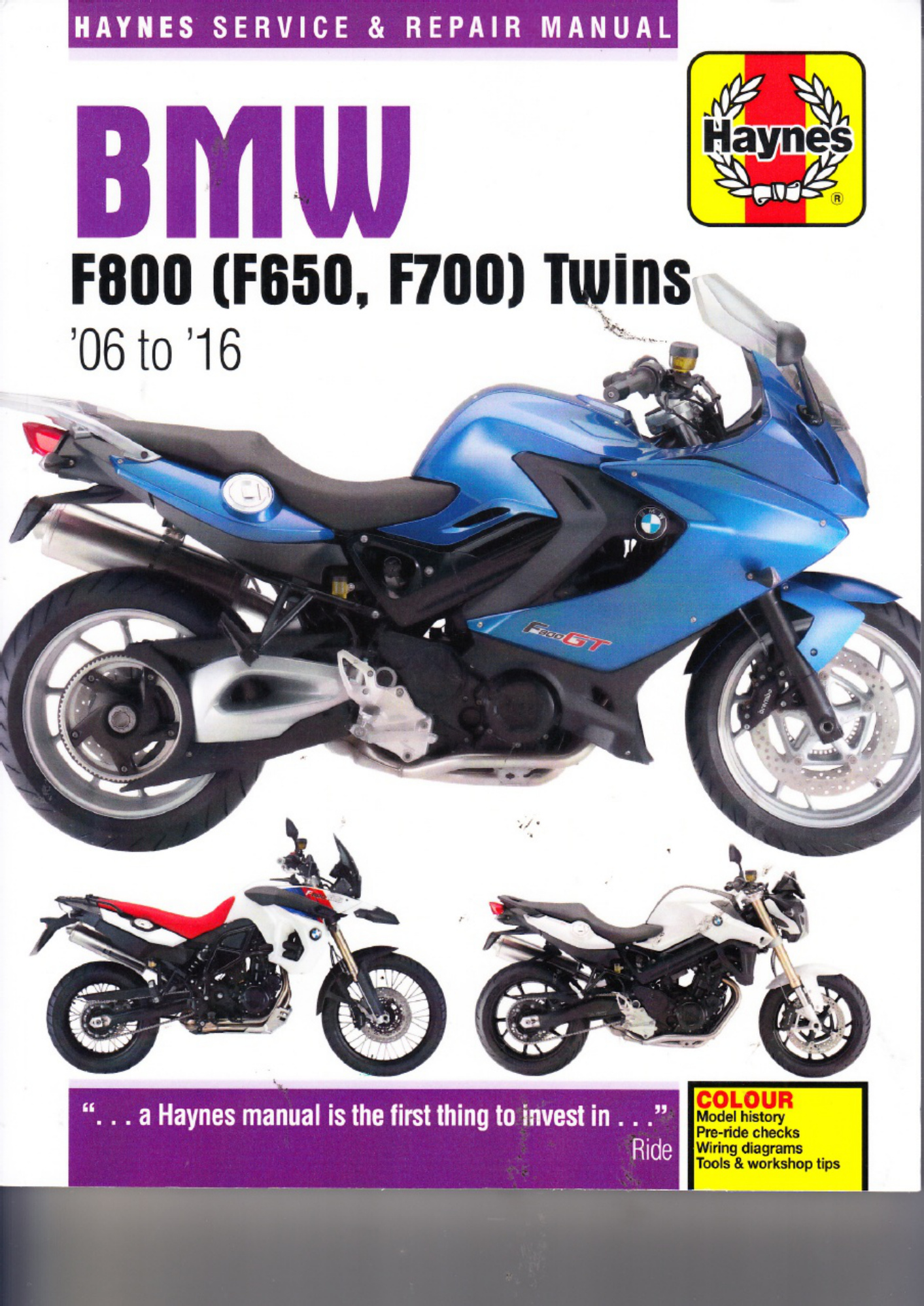 BMW F 650 - F 700 - F 800 - Workshop Service Manual [PDF] sample cover