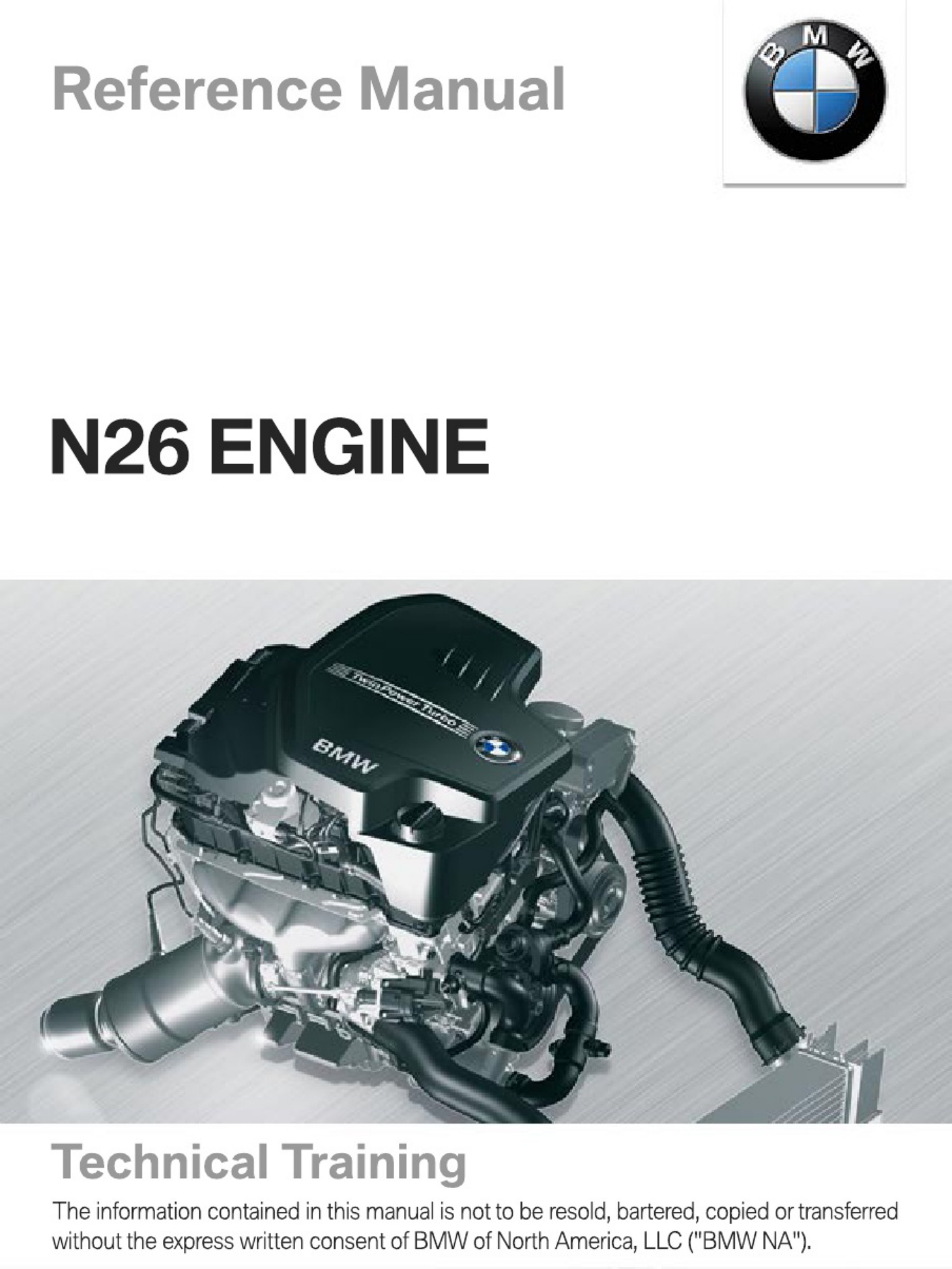 BMW N26 Engine Specifications Overview Technical Manual [PDF] cover