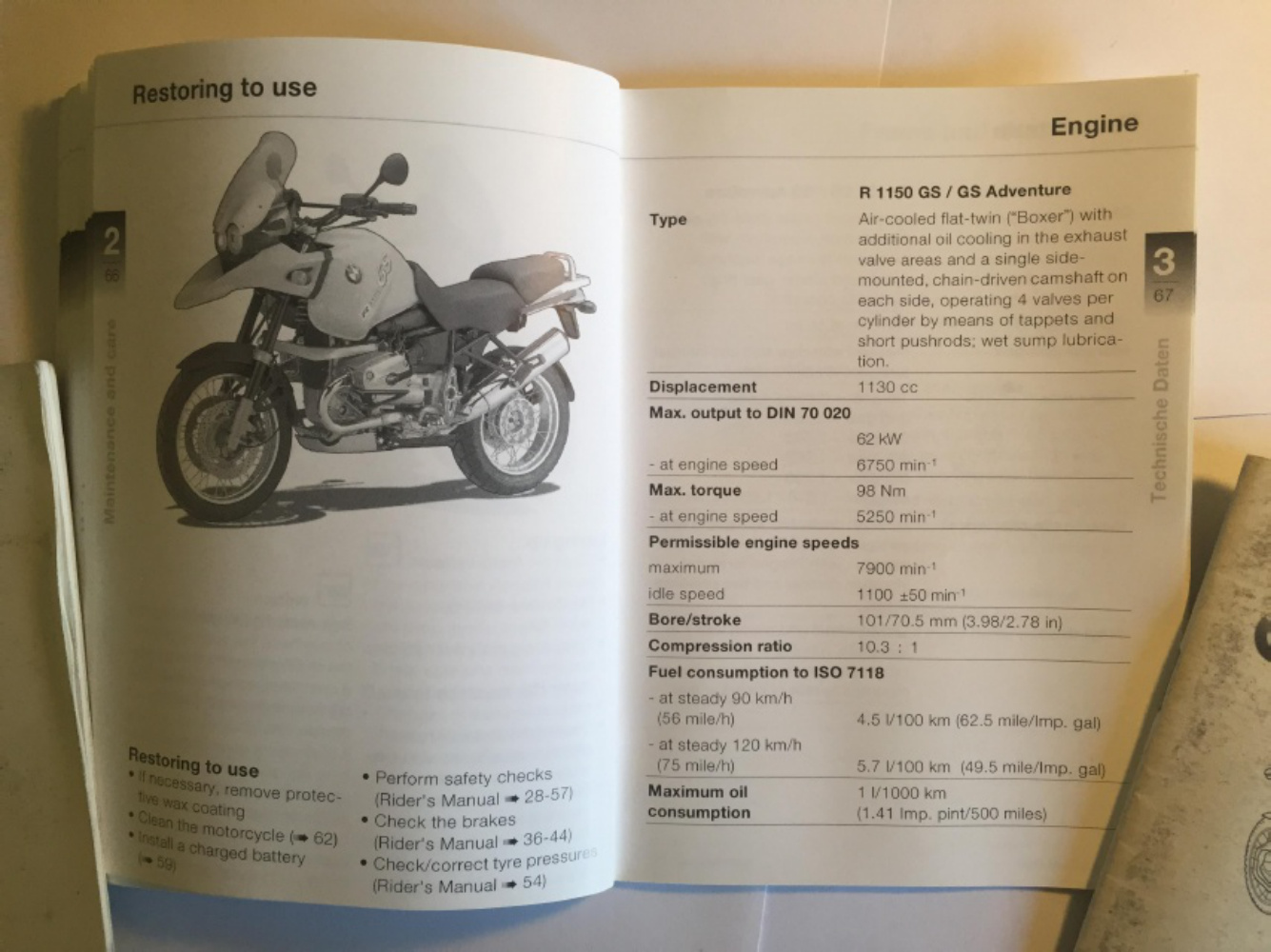 BMW R1150GS Maintenance Instructions Operation & Maintenance Manual (OMM) [PDF] cover