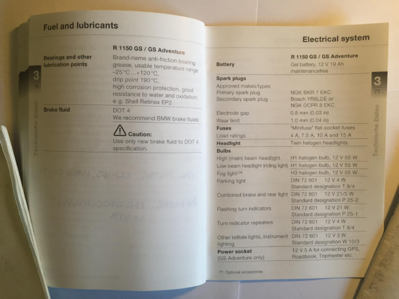 Sample 2 of BMW R1150GS Maintenance Instructions Operation & Maintenance Manual (OMM) [PDF]