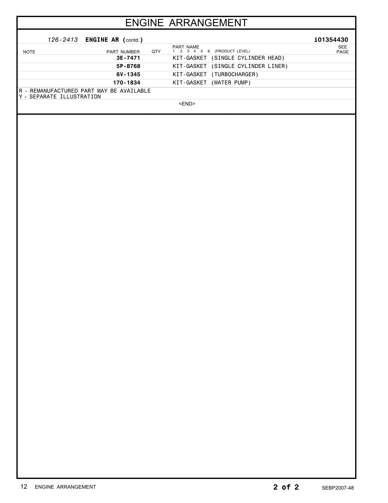 Sample 5 of Caterpillar 3306 Generator Set Heavy Duty Diesel Engine Parts Catalog [PDF]