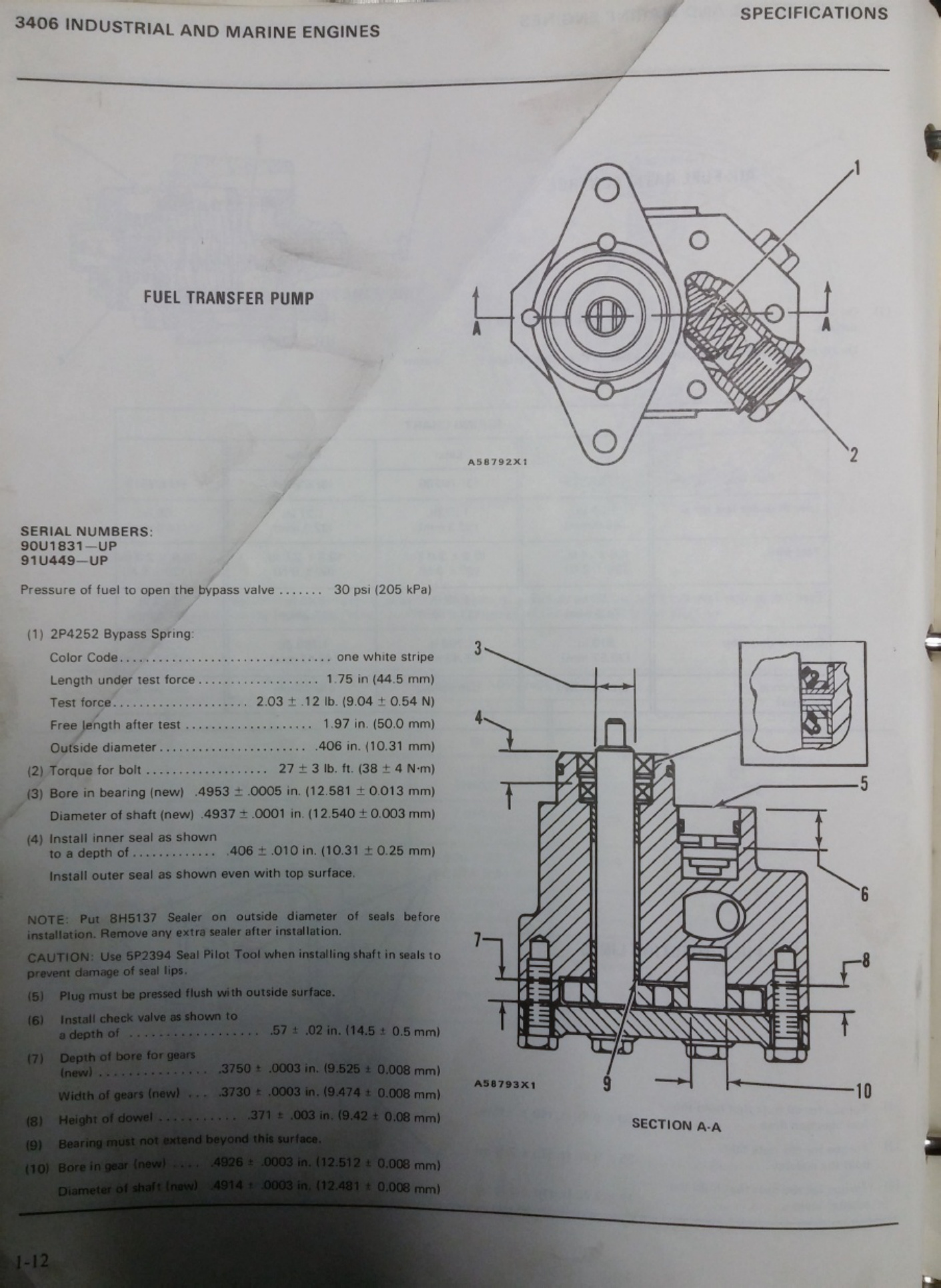 Sample 5 of Caterpillar 3406 Specs Technical Manual [PDF]