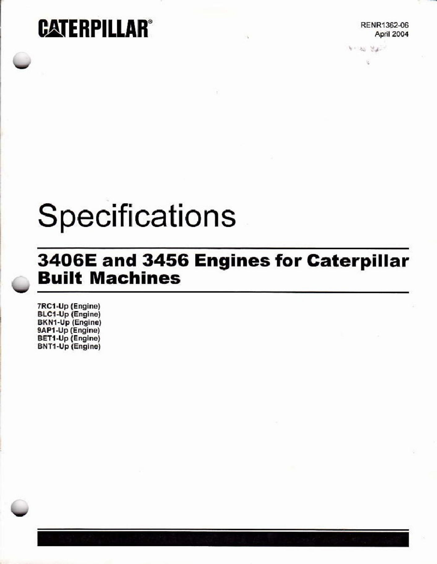 Sample 3 of Caterpillar 3406E and 3456 Specs Technical Manual [PDF]