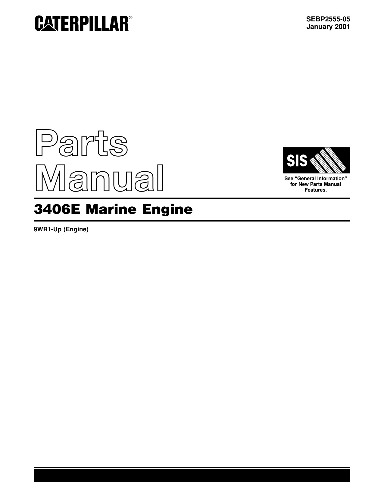 Caterpillar 3406E Marine Heavy Duty Diesel Engine Parts Catalog [PDF] cover