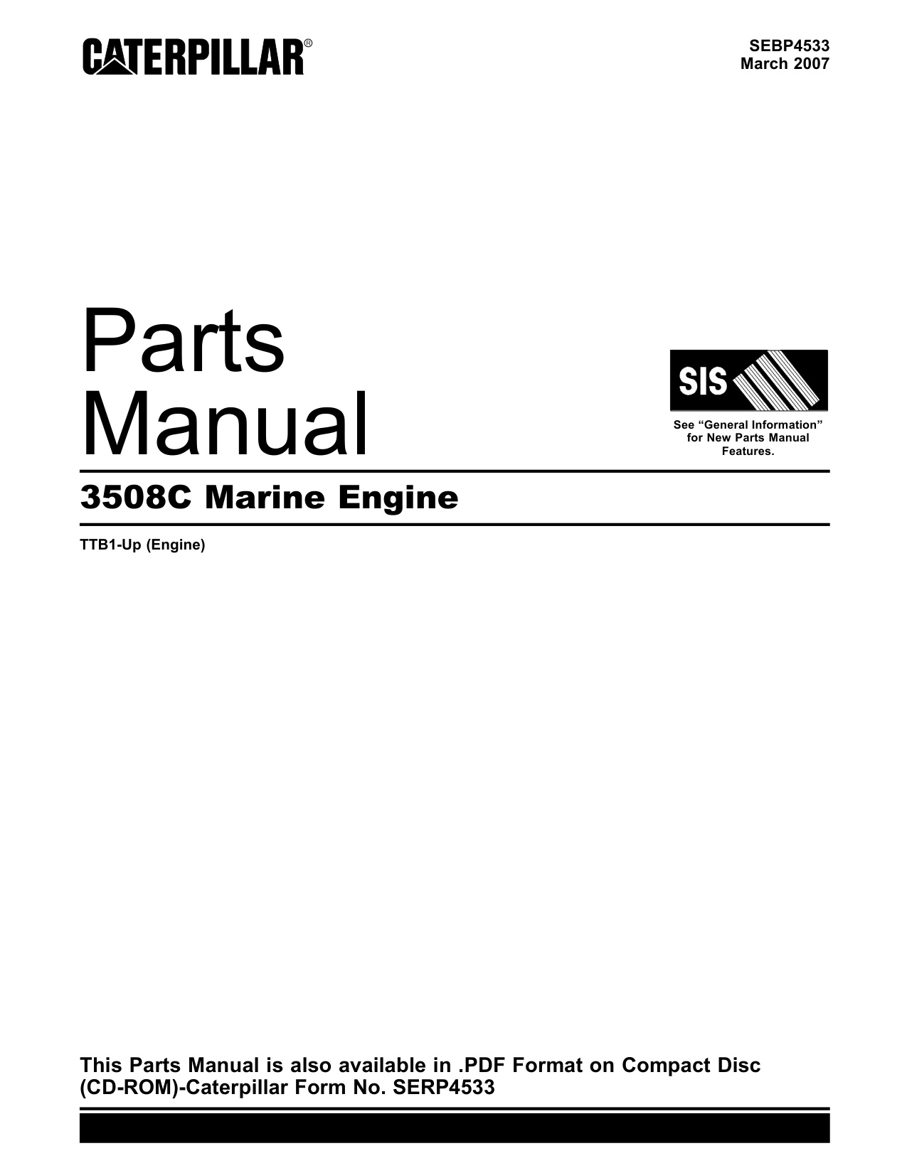 Caterpillar 3508C Marine Engine Parts Catalog [PDF] cover