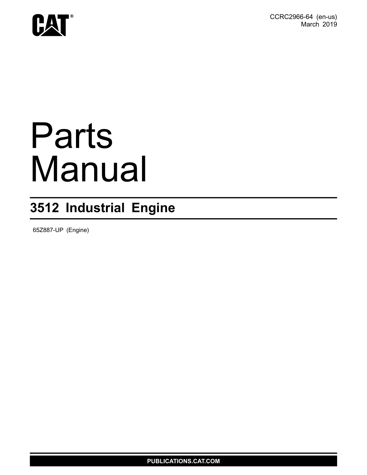 Caterpillar 3512 Industrial Engine Operation & Maintenance Manual (OMM) [PDF] cover