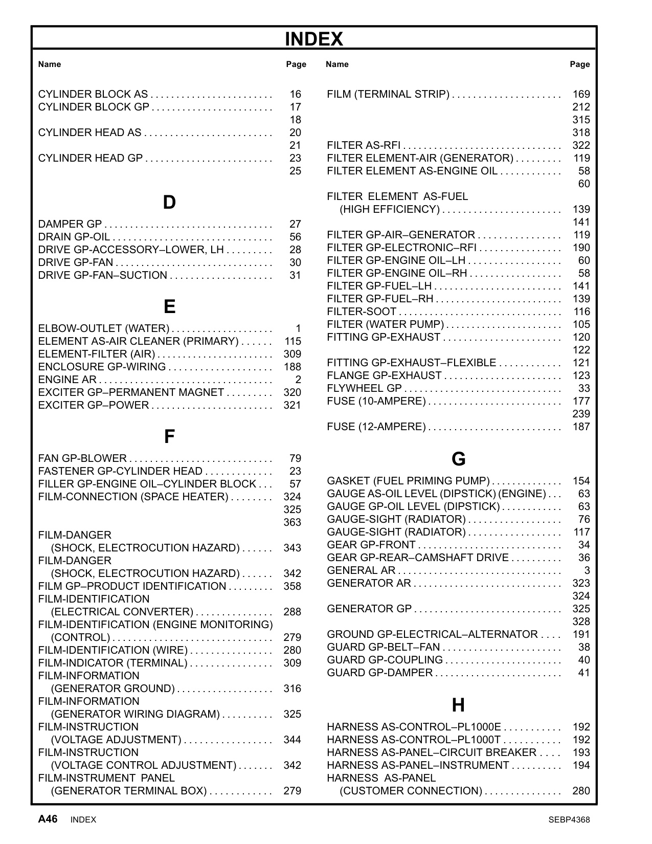 Sample 4 of Caterpillar 3512C Generator Heavy Duty Diesel Engine Parts Catalog [PDF]