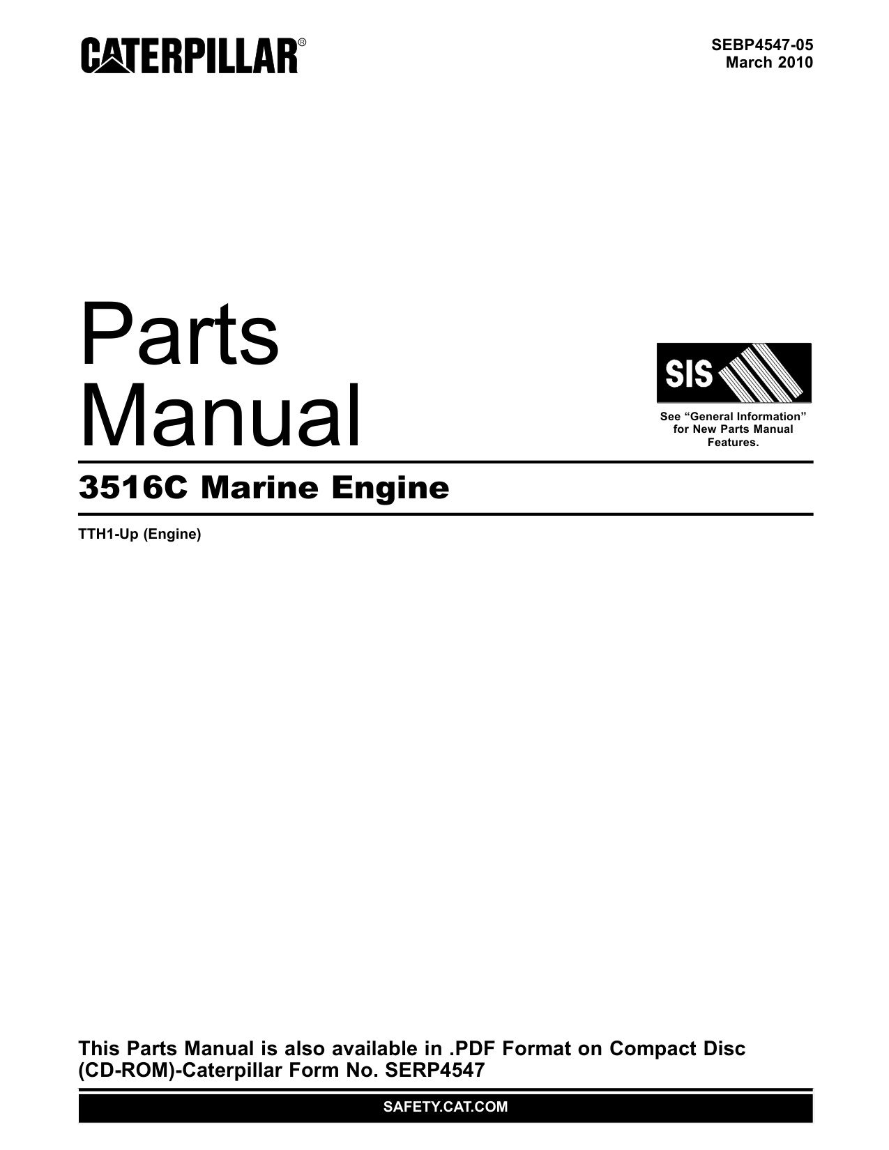 Caterpillar 3516C Marine Engine Parts Catalog [PDF] cover