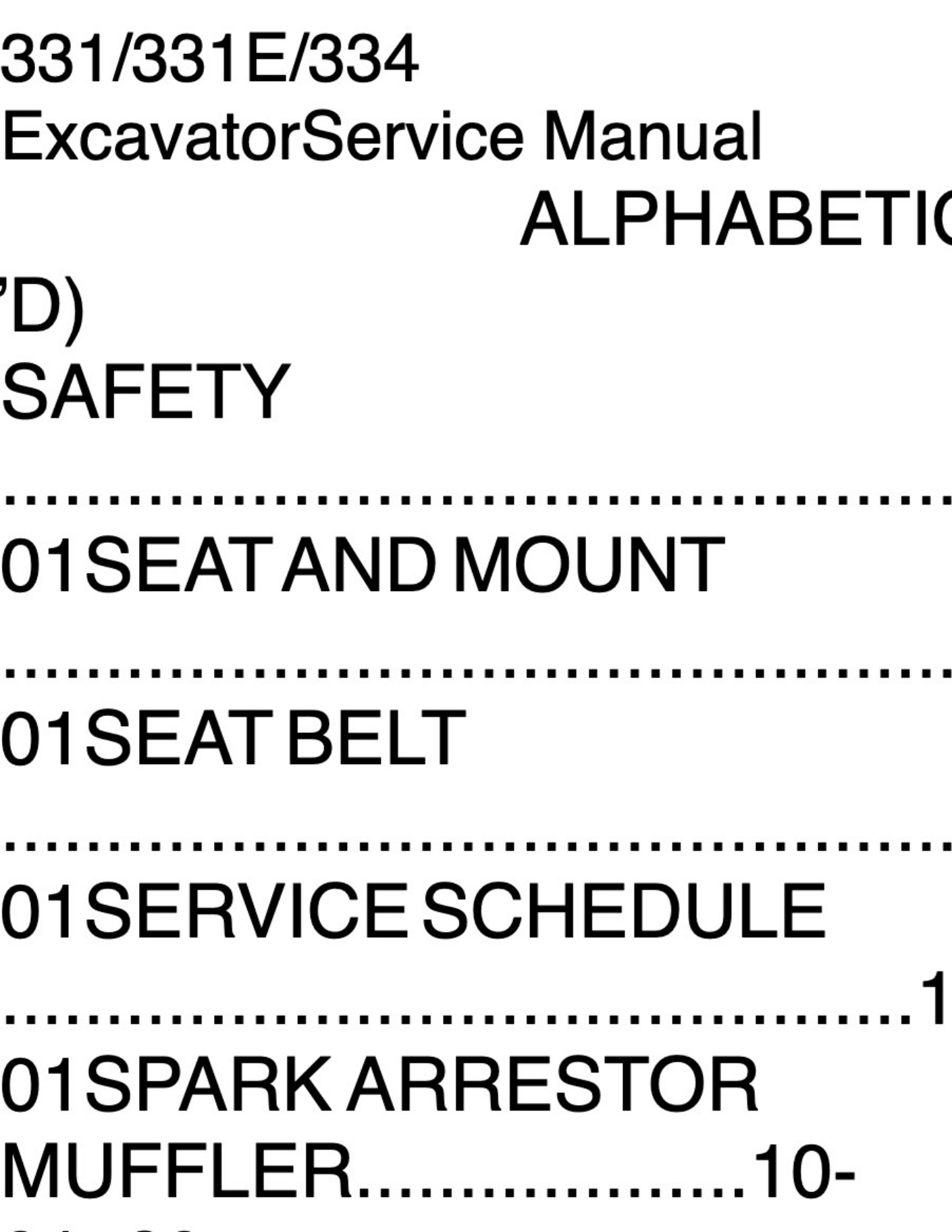Sample 2 of Caterpillar Bobcat 331_331E_334 Excavator Technical Manual [PDF]