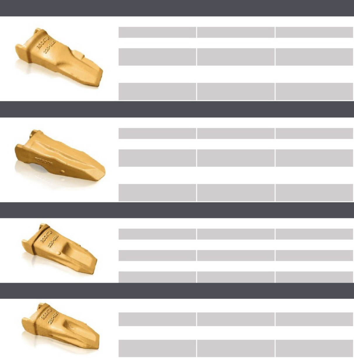 Sample 4 of Caterpillar Bucket Teeth Catalog Technical Manual [PDF]