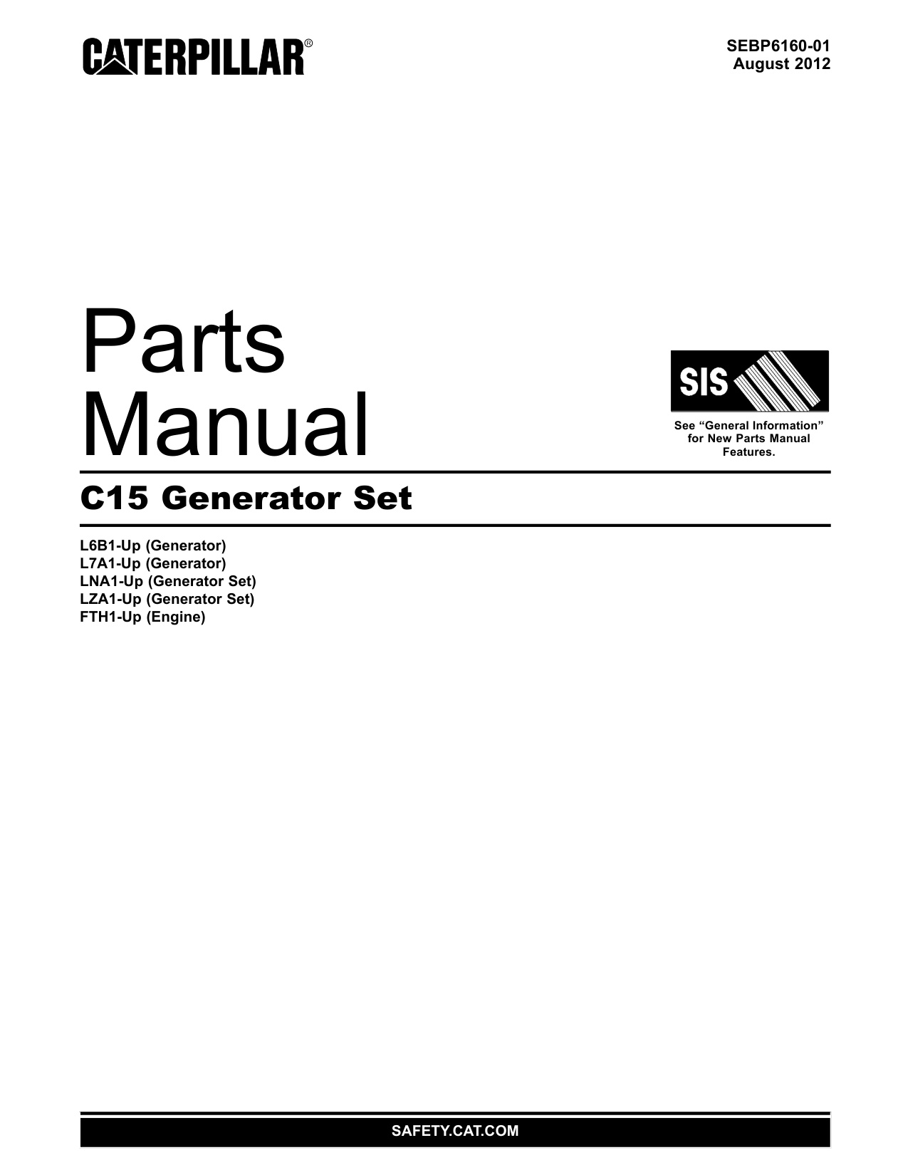 Caterpillar C15 Generator Set Heavy Duty Diesel Engine Parts Catalog [PDF] cover