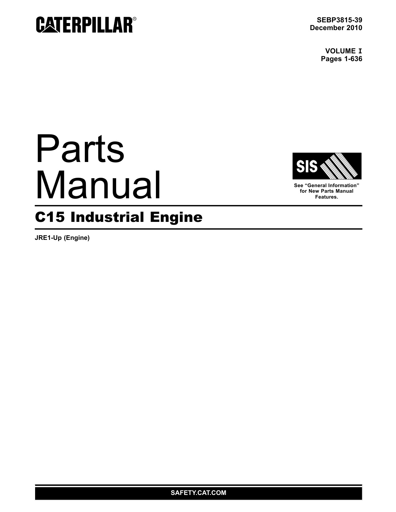 Caterpillar C15 Industrial Engine Parts Catalog [PDF] cover