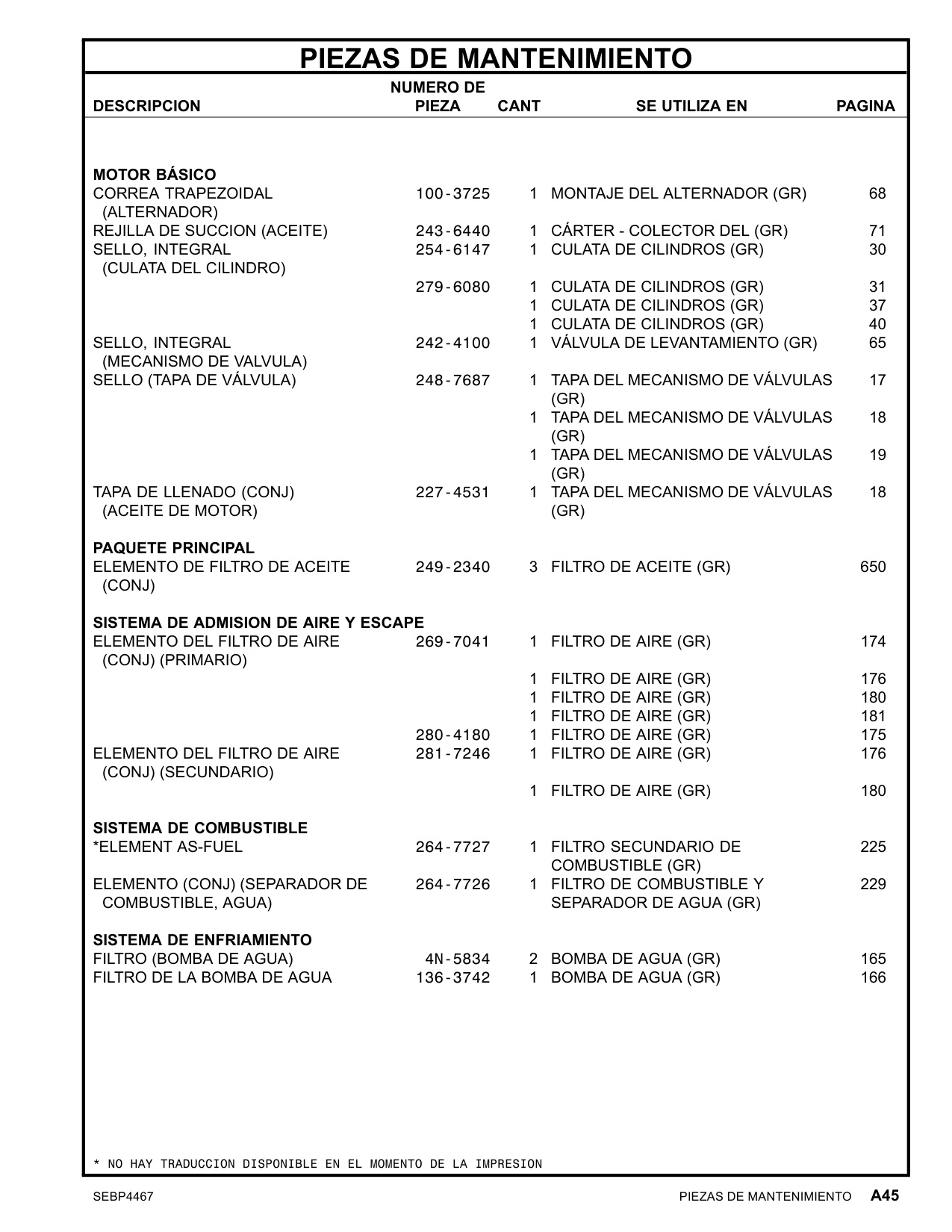 Sample 4 of Caterpillar C175-16 Generator Set Heavy Duty Diesel Engine Parts Catalog [PDF]