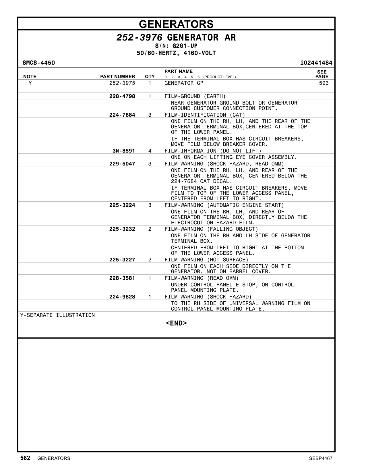 Sample 7 of Caterpillar C175-16 Generator Set Heavy Duty Diesel Engine Parts Catalog [PDF]