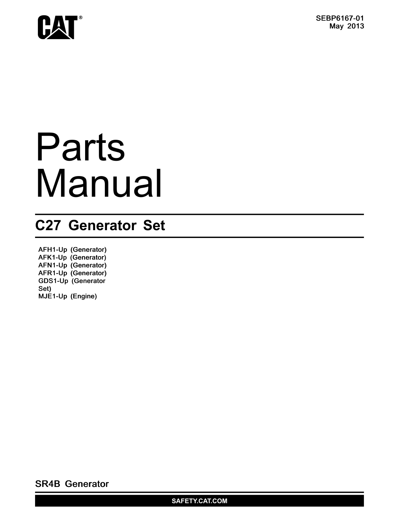 Caterpillar C27 Generator Set Heavy Duty Diesel Engine Parts Catalog [PDF] cover