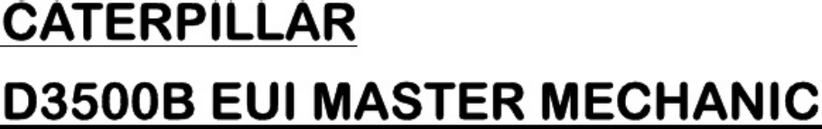Caterpillar D3500B Mechanic Training Guide Technical Manual [PDF] cover