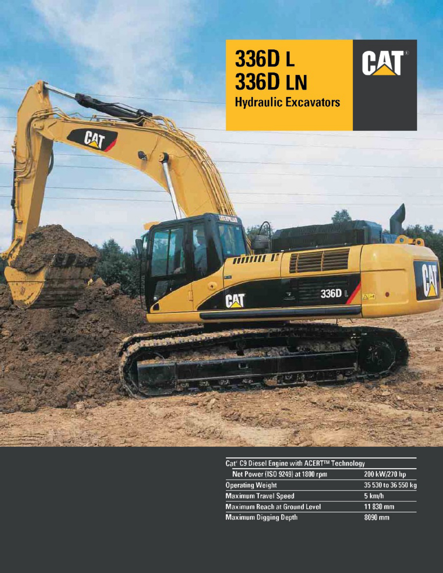Caterpillar Technical Data Caterpillar 336D + Dln - Eng. Technical Manual [PDF] cover