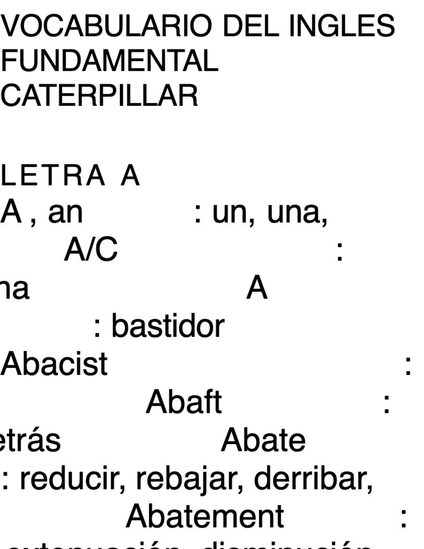 Sample 2 of Caterpillar Vocabulario Inglés Caterpillar Technical Manual [PDF]