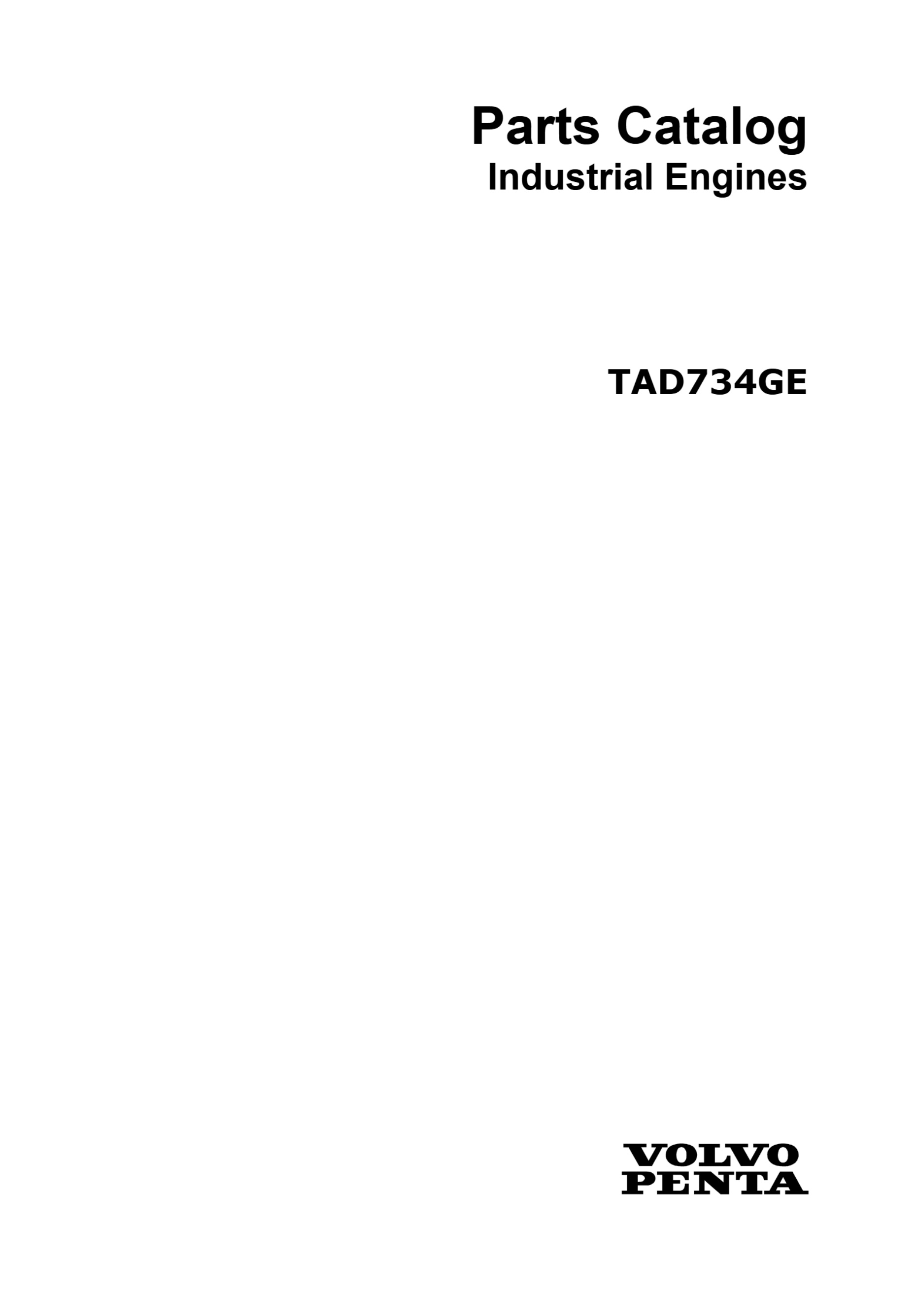 Volvo Penta TAD734GE Parts Catalog [PDF] cover