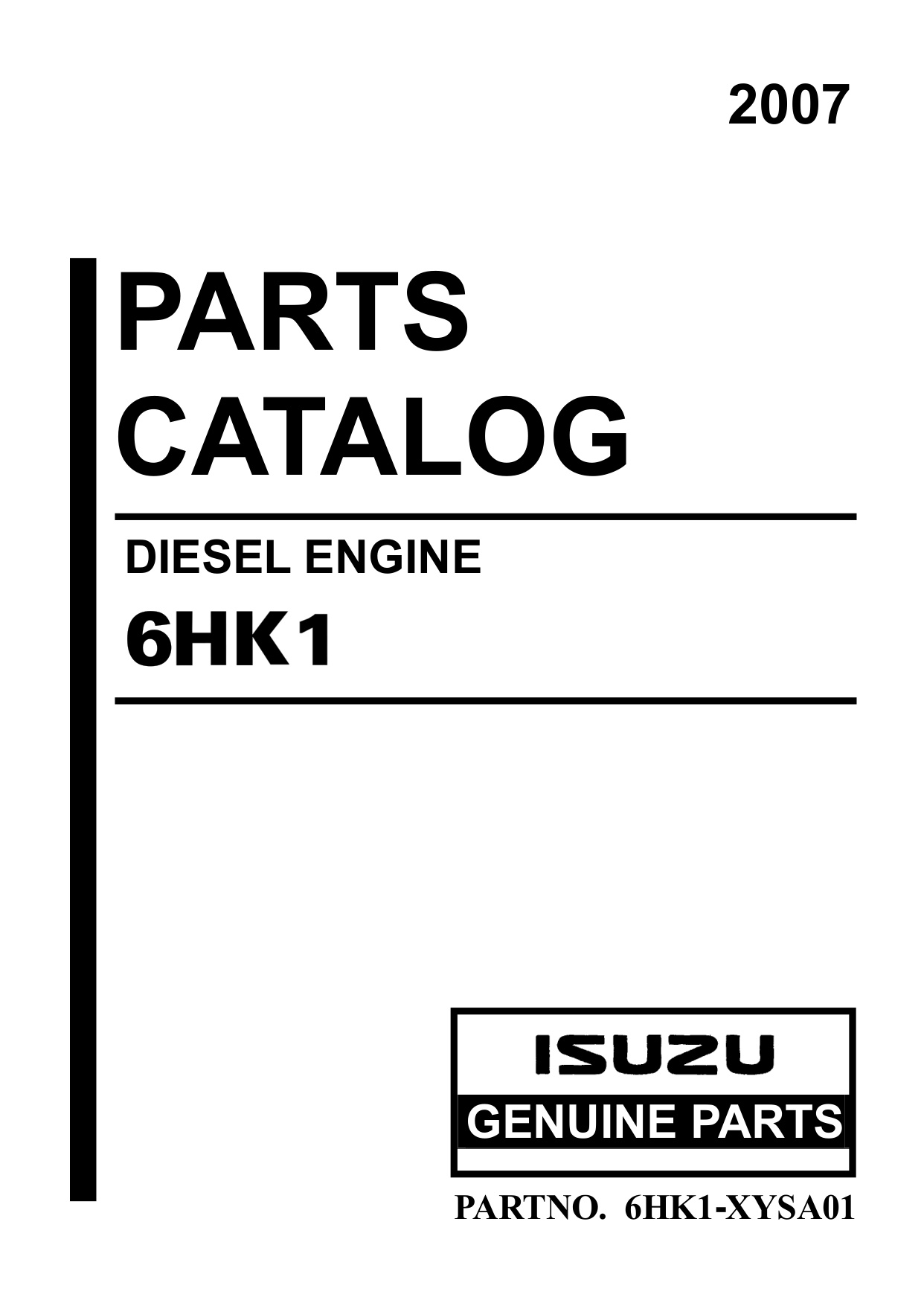 Isuzu 6HK1-XYSA01 Engine Parts Catalog [PDF] cover