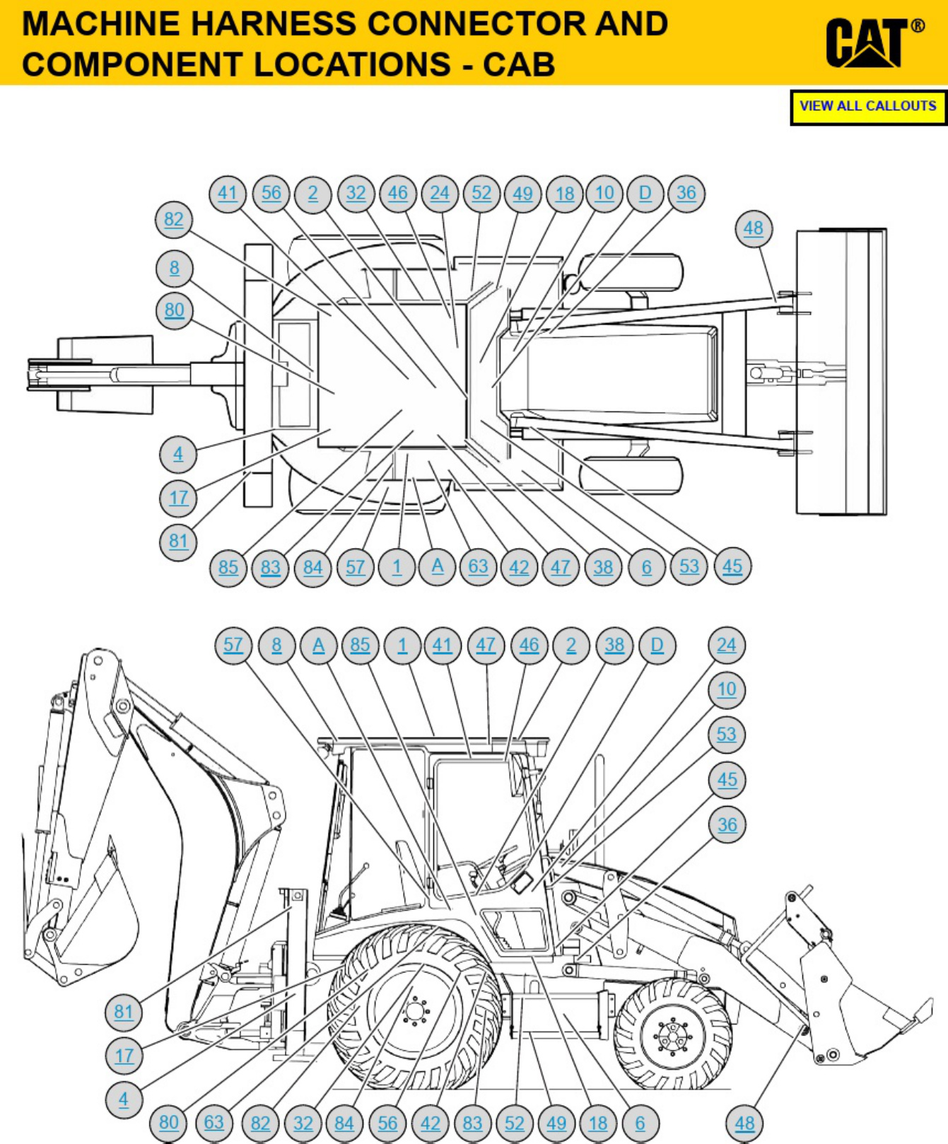 Sample 8 of Caterpillar Backhoe Loaders Schematic Guide Wheel Loader Complete Electrical Wiring Schematic & System Diagram [PDF]