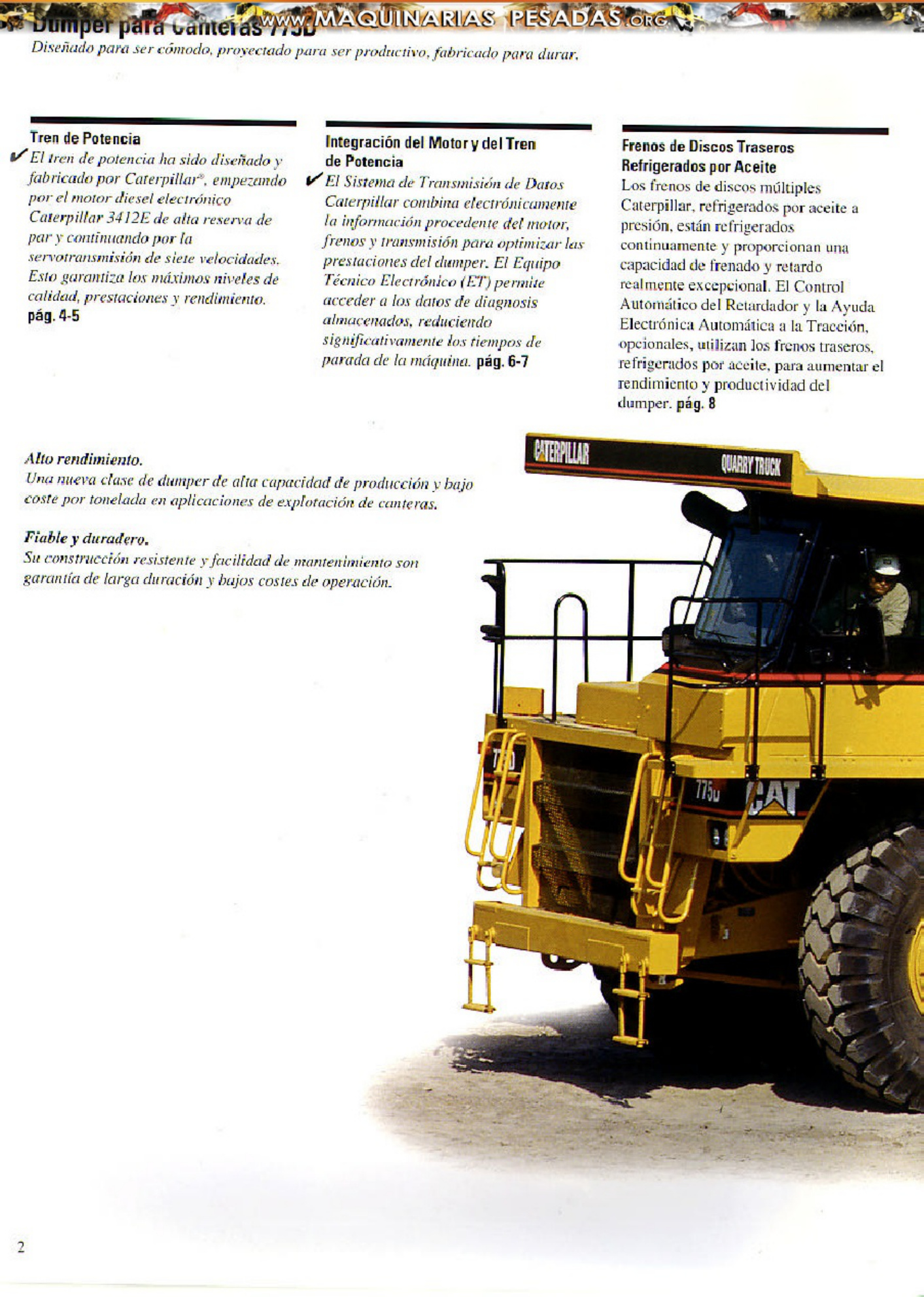 Sample 2 of Caterpillar Catalogo Camion Minero 775D Caterpillar Technical Manual [PDF]