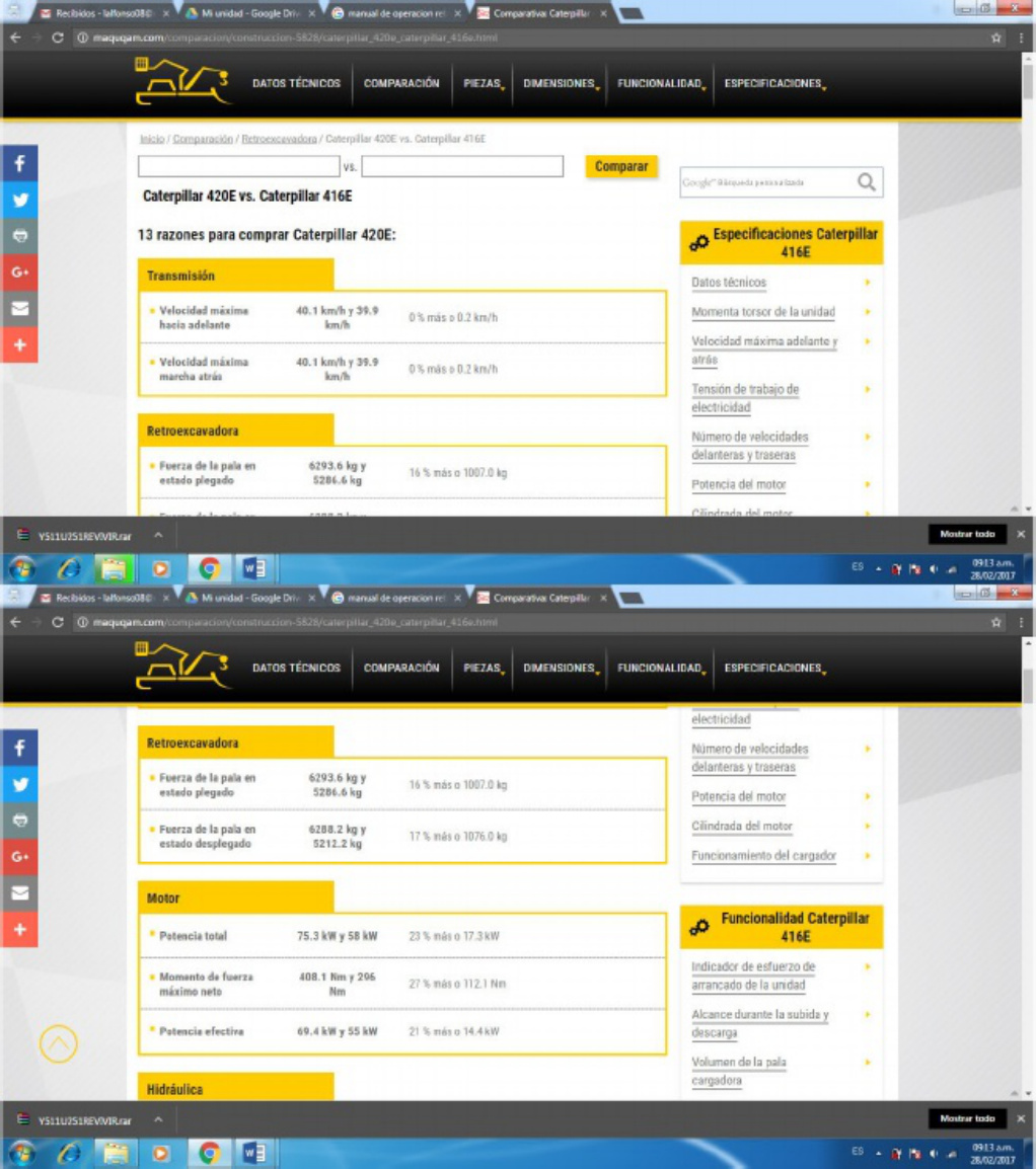 Sample 2 of Caterpillar Comparativa Caterpillar 420E Y 416E Technical Manual [PDF]