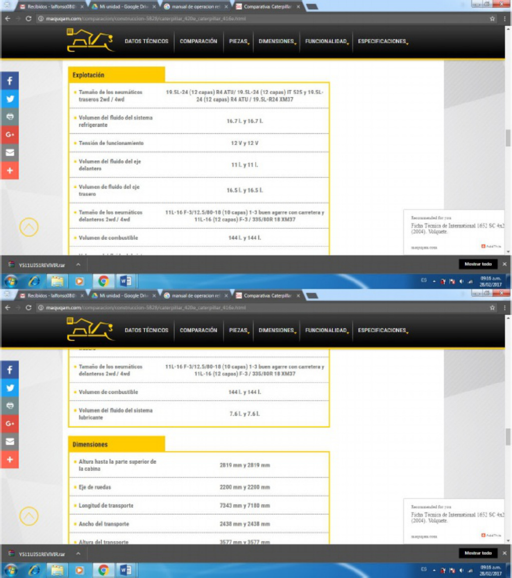 Sample 5 of Caterpillar Comparativa Caterpillar 420E Y 416E Technical Manual [PDF]