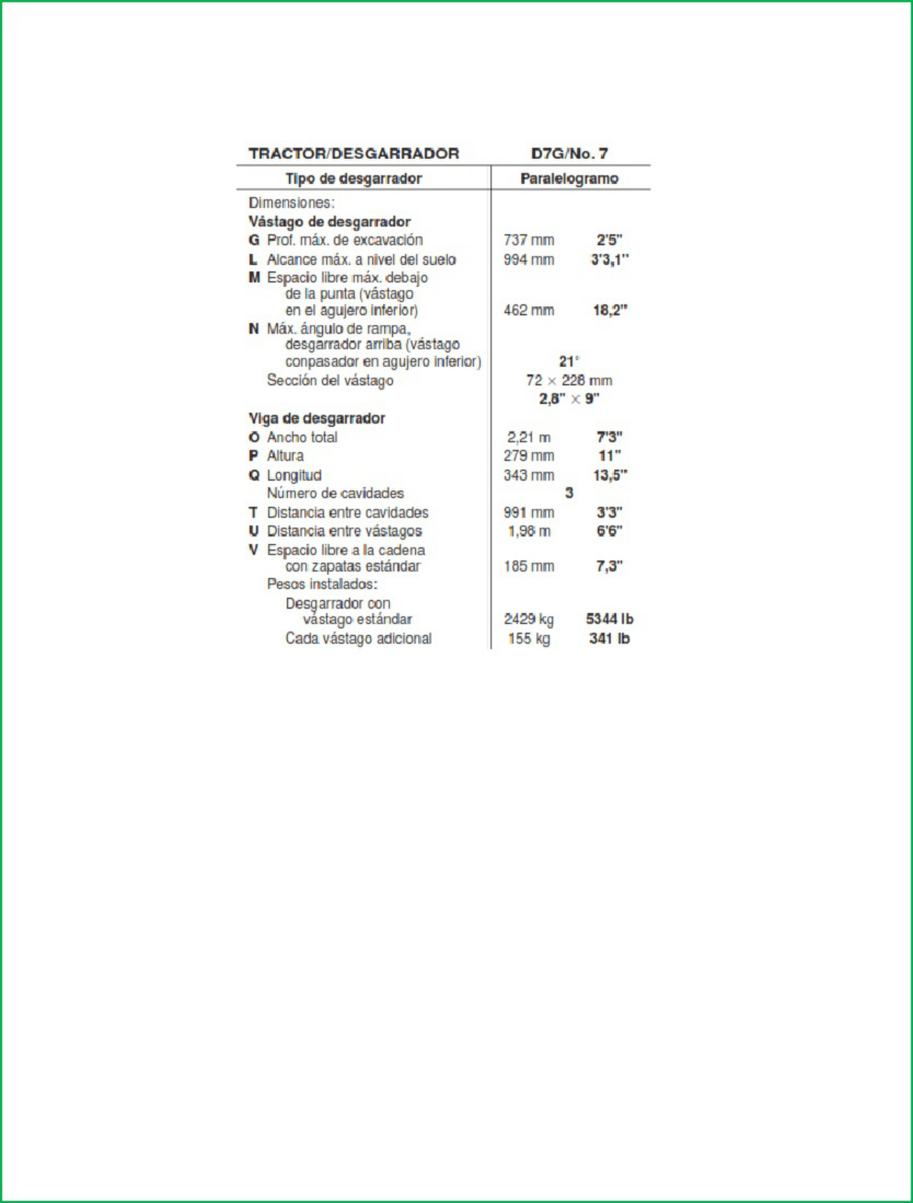 Sample 6 of Caterpillar Especificaciones Técnicas Del D7G Caterpillar Technical Manual [PDF]