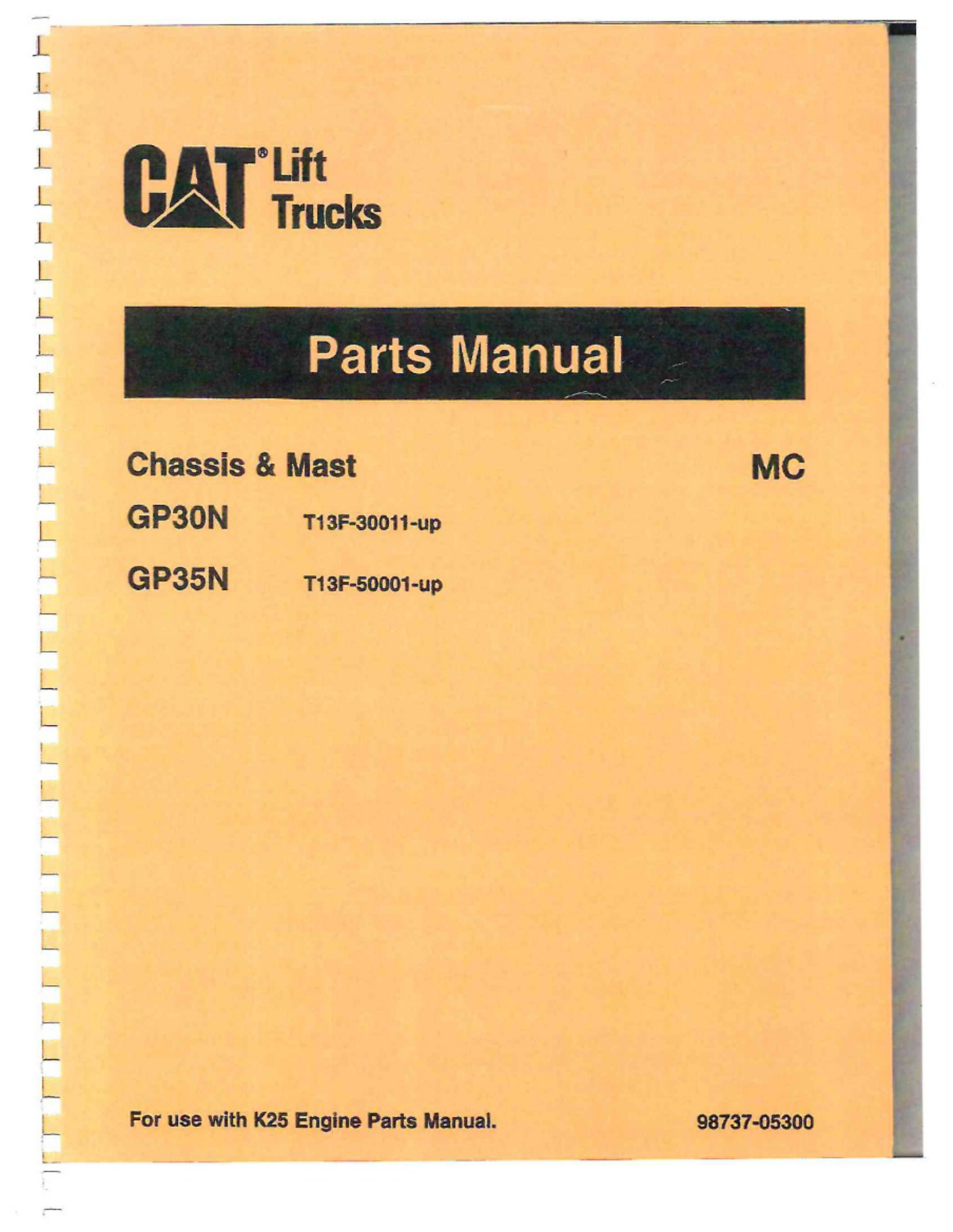 Caterpillar GP30N GP35N T13F - Partes Technical Manual [PDF] cover