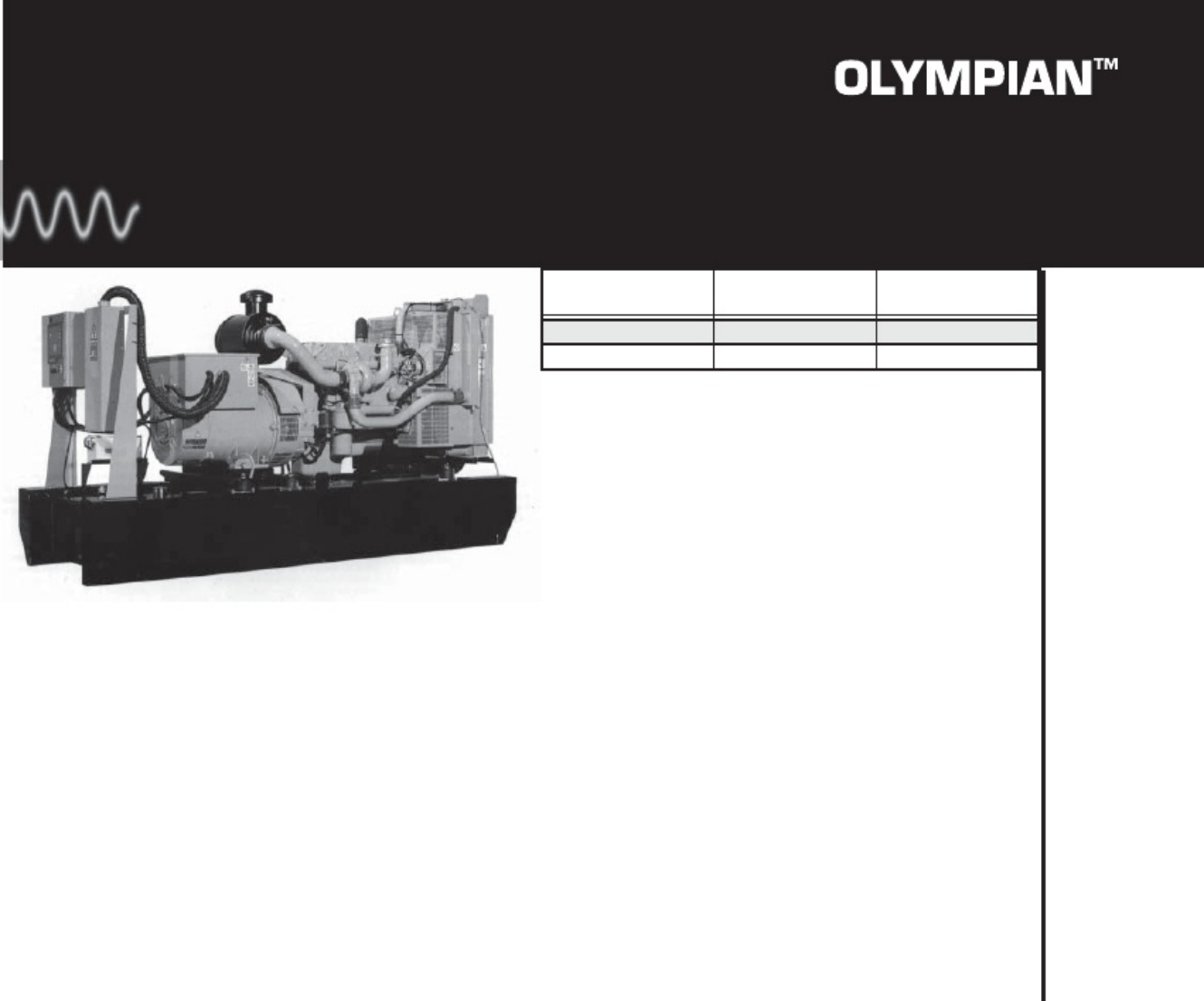 Caterpillar Olympian D200P4 Spec Sheet Technical Manual [PDF] cover