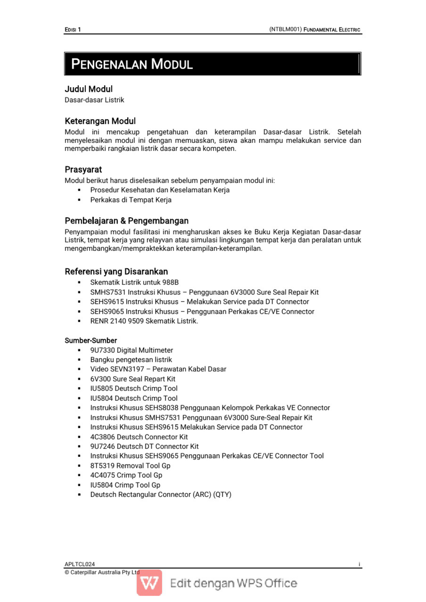 Sample 2 of Caterpillar Panduan Dasar Listrik Caterpillar Technical Manual [PDF]