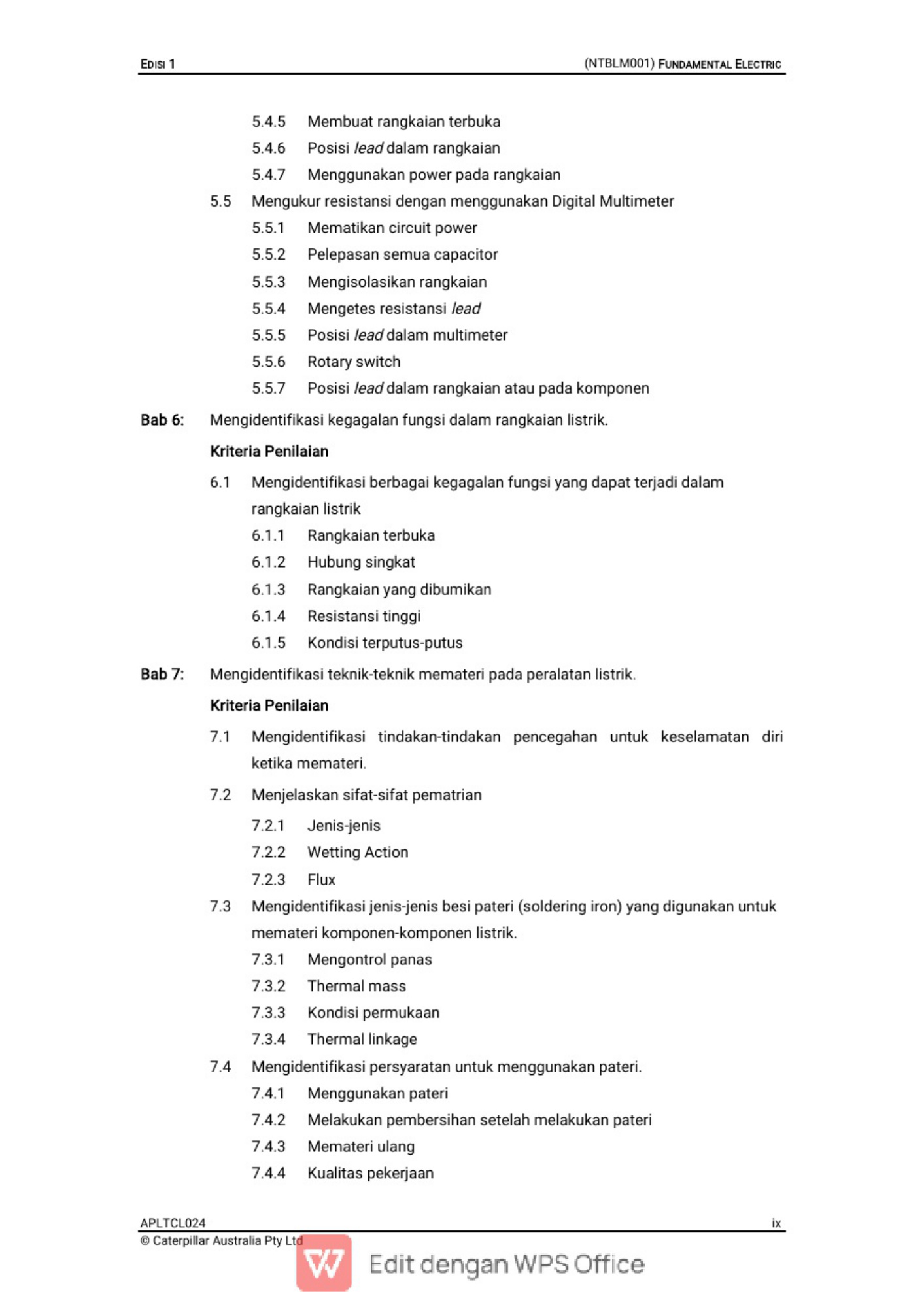 Sample 3 of Caterpillar Panduan Dasar Listrik Caterpillar Technical Manual [PDF]
