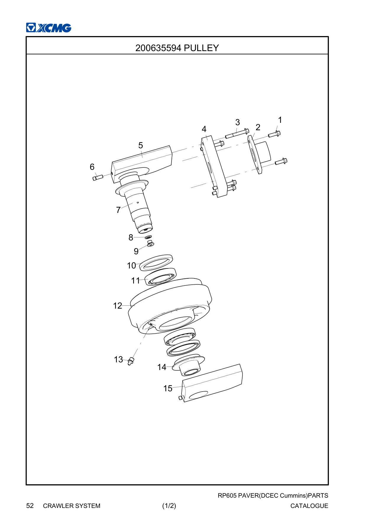 Sample 4 of XCMG RP605 Paver Parts Catalog [PDF]