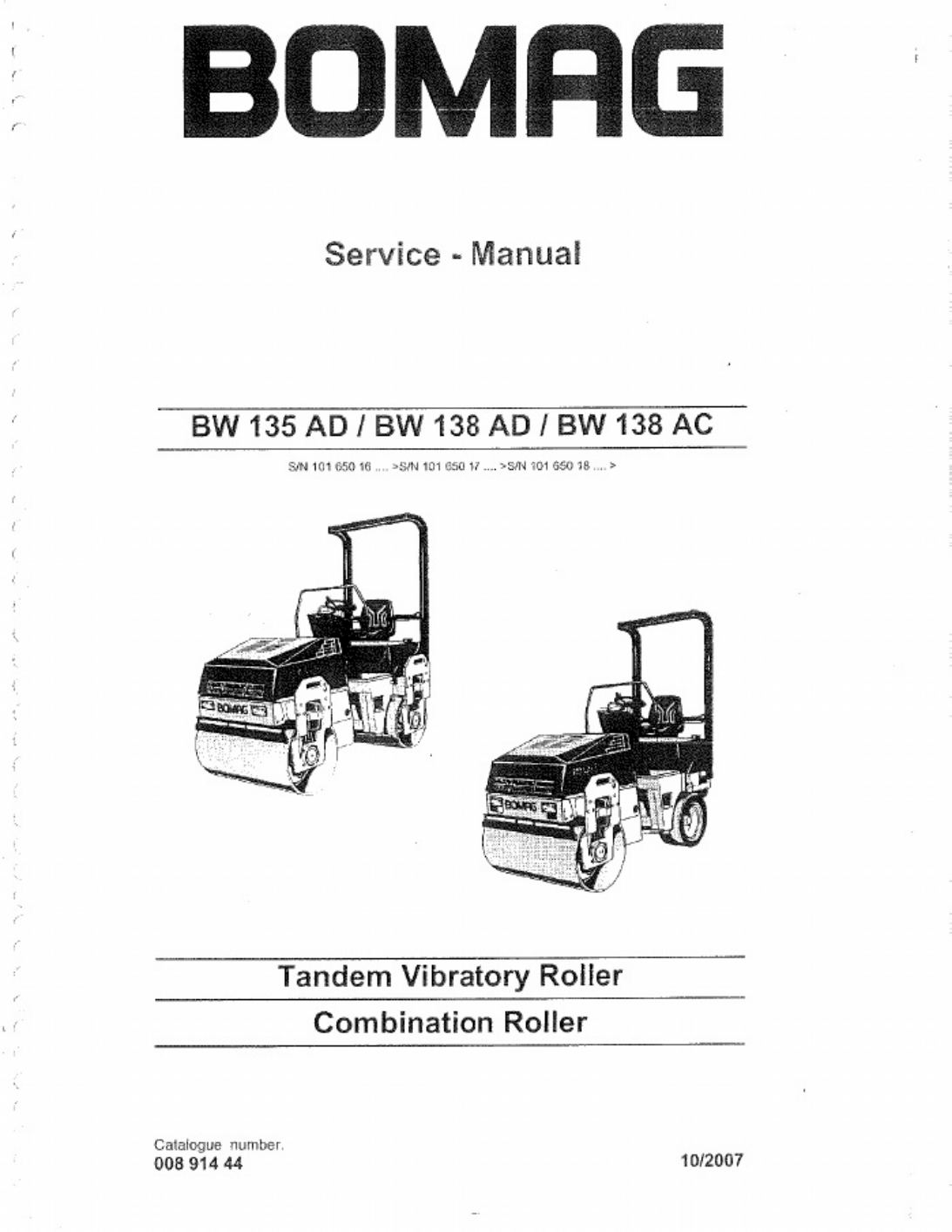 BOMAG Manual de Servicio BW135 PDF_444509 Technical Manual [PDF] sample cover