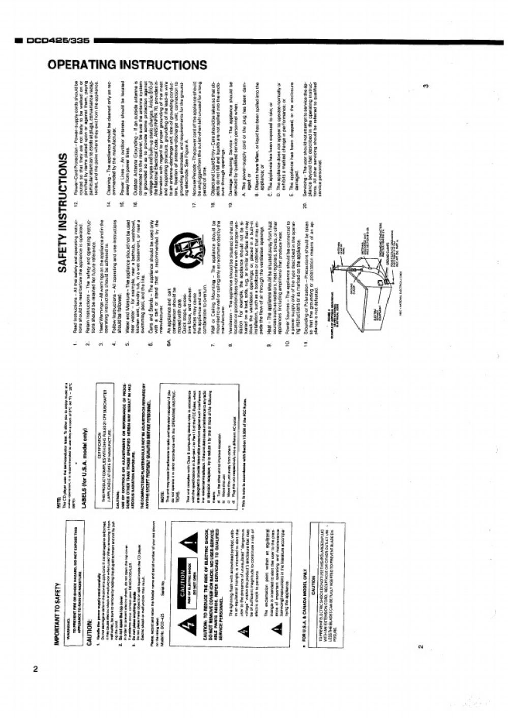 PDF page 2 of Caterpillar CAT Denon DCD-425 - 335 Workshop Service Manual [PDF]