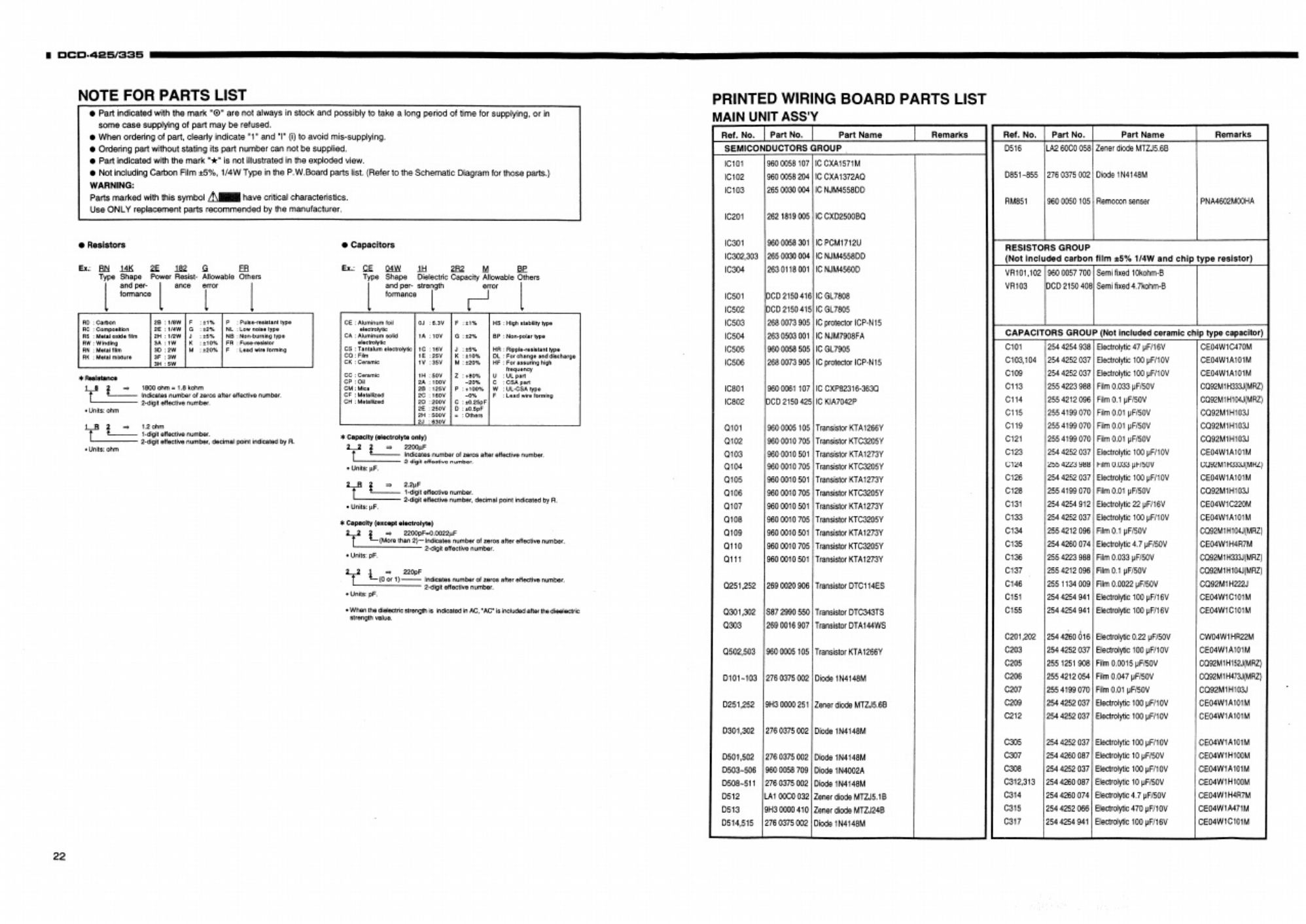 PDF page 22 of Caterpillar CAT Denon DCD-425 - 335 Workshop Service Manual [PDF]