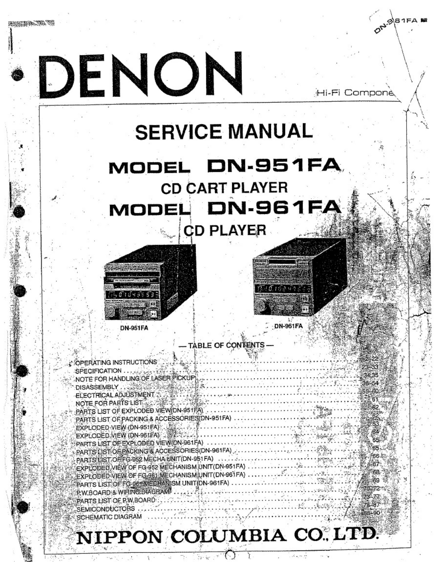 Caterpillar CAT Denon DN-600F - Workshop Service Manual [PDF] sample cover