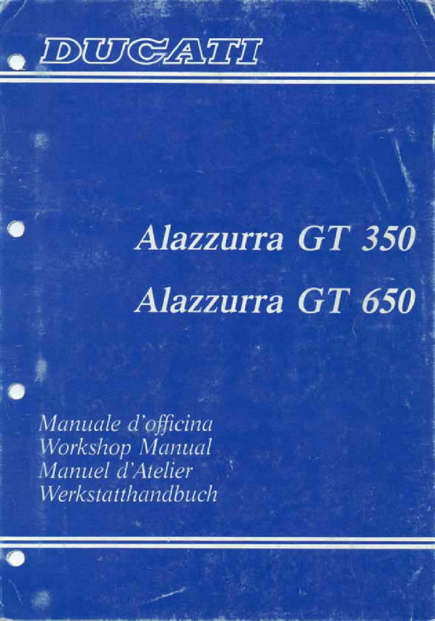 Ducati Cagiva Alazzurra 350-650 Technical Manual [PDF] cover