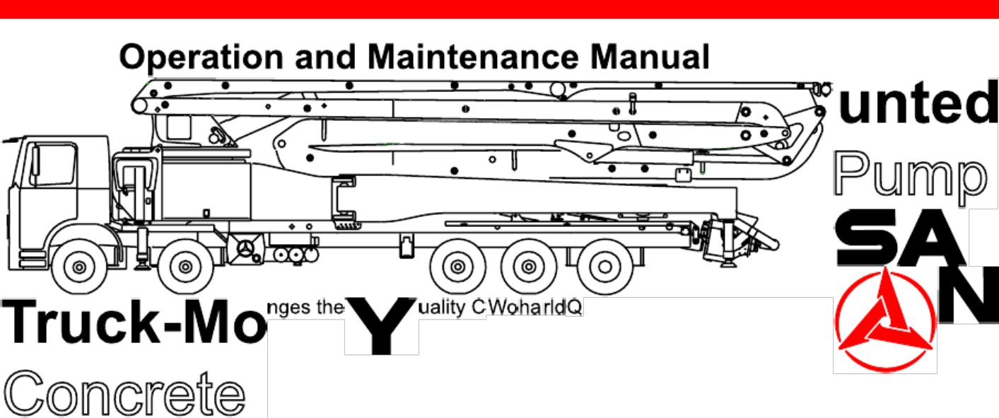 Sany Heavy 62M Boom Pump Operation Operation & Maintenance Manual (OMM) [PDF] cover