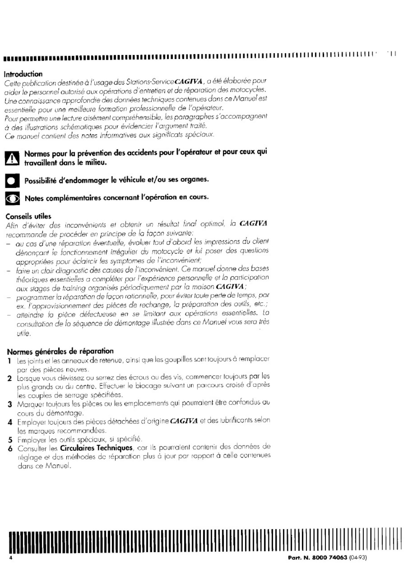 PDF page 5 of Ducati Cagiva Elefant 900 93 Workshop Service Manual [PDF]
